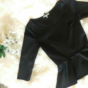 Black peplum shirt